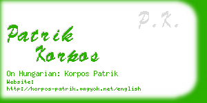 patrik korpos business card